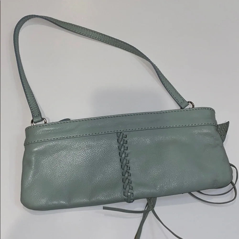 Mini purse teal color with cute flower detail - Picture 7 of 11